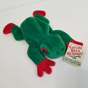 Vintage‎ 1997 Nature Bean Buddies Poison Dart Frog Plush Stuffed Animal New Tags
